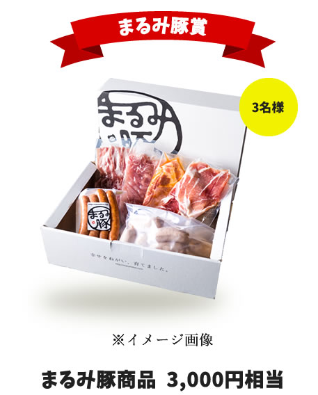 まるみ豚賞　まるみ豚商品3000円相当　3名様